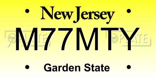 M77MTY New Jersey License Plate