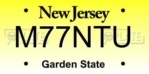 M77NTU New Jersey License Plate