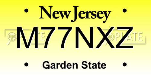 M77NXZ New Jersey License Plate