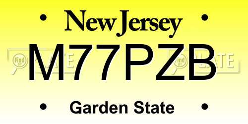M77PZB New Jersey License Plate