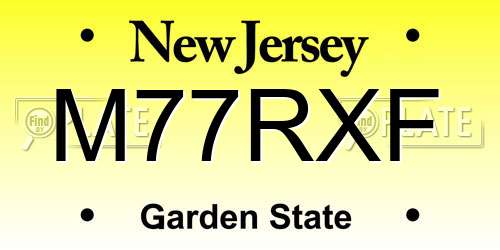 M77RXF New Jersey License Plate