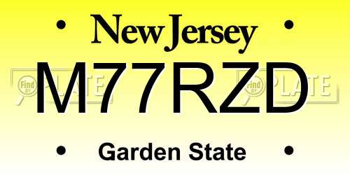 M77RZD New Jersey License Plate