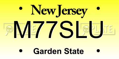 M77SLU New Jersey License Plate