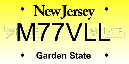 M77VLL New Jersey License Plate