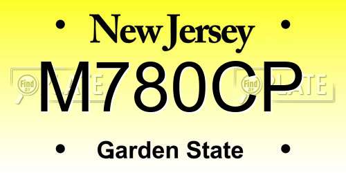 M780CP New Jersey License Plate