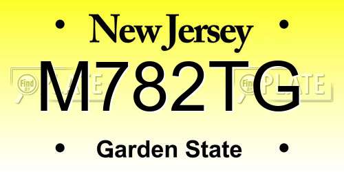 M782TG New Jersey License Plate