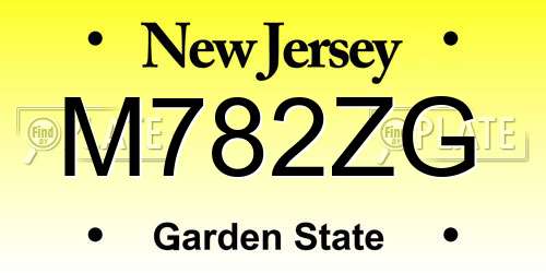 M782ZG New Jersey License Plate