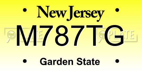 M787TG New Jersey License Plate
