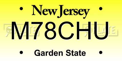M78CHU New Jersey License Plate