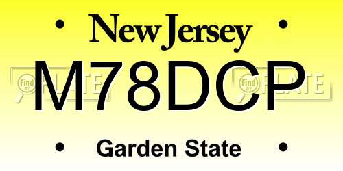 M78DCP New Jersey License Plate