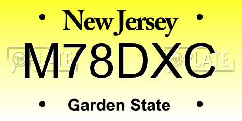 M78DXC New Jersey License Plate