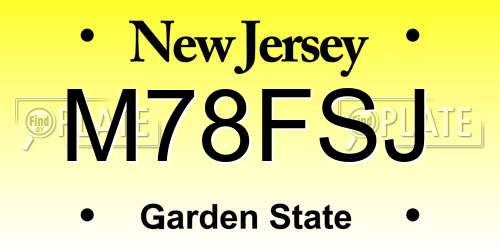 M78FSJ New Jersey License Plate