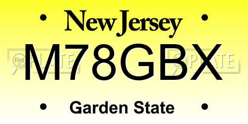 M78GBX New Jersey License Plate