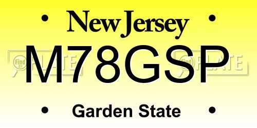 M78GSP New Jersey License Plate