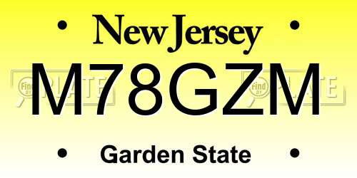 M78GZM New Jersey License Plate