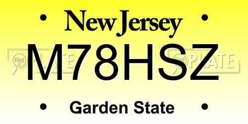 M78HSZ New Jersey License Plate