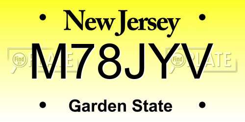 M78JYV New Jersey License Plate