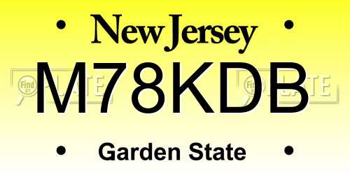 M78KDB New Jersey License Plate