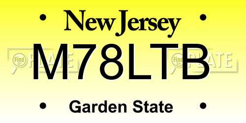 M78LTB New Jersey License Plate