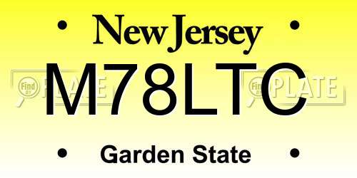 M78LTC New Jersey License Plate