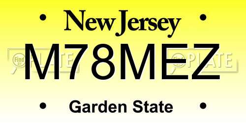 M78MEZ New Jersey License Plate