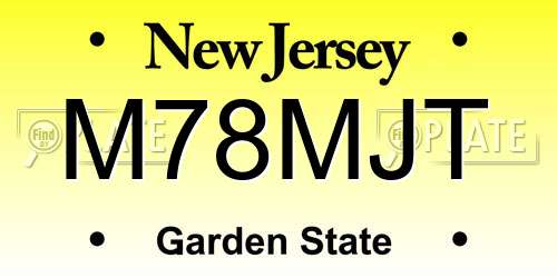 M78MJT New Jersey License Plate