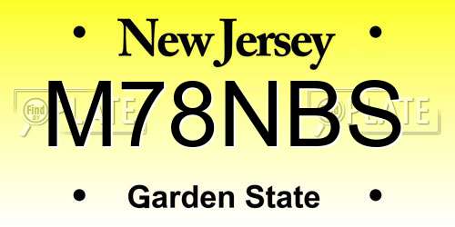 M78NBS New Jersey License Plate