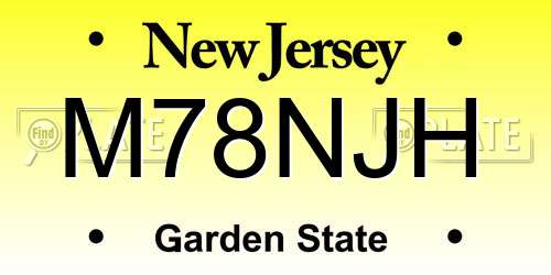 M78NJH New Jersey License Plate