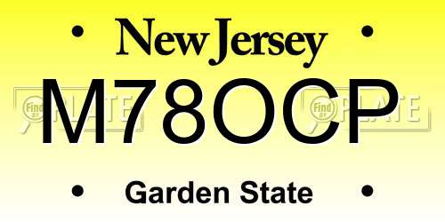 M78OCP New Jersey License Plate