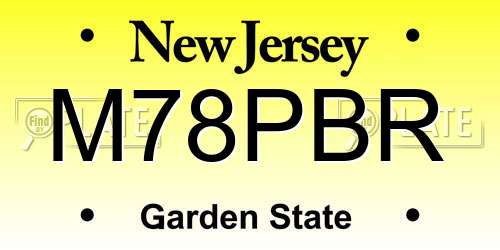 M78PBR New Jersey License Plate