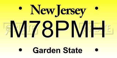 M78PMH New Jersey License Plate