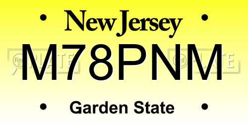 M78PNM New Jersey License Plate