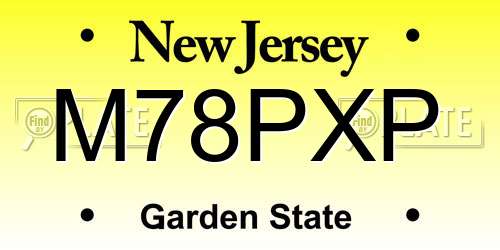 M78PXP New Jersey License Plate