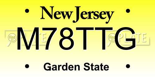 M78TTG New Jersey License Plate