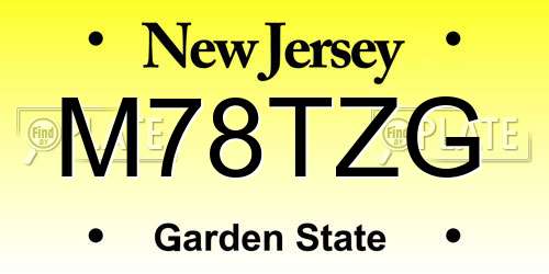 M78TZG New Jersey License Plate