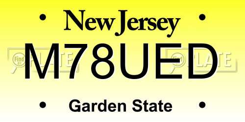 M78UED New Jersey License Plate
