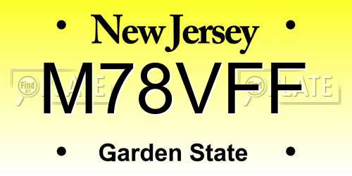 M78VFF New Jersey License Plate