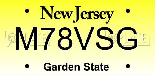 M78VSG New Jersey License Plate