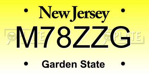 M78ZZG New Jersey License Plate