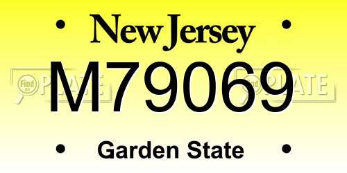 M79069 New Jersey License Plate
