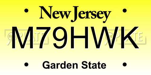 M79HWK New Jersey License Plate