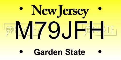 M79JFH New Jersey License Plate