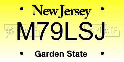 M79LSJ New Jersey License Plate
