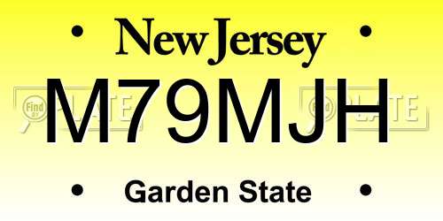 M79MJH New Jersey License Plate