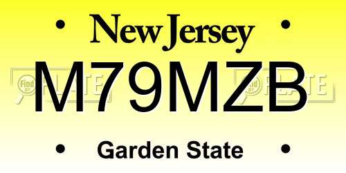M79MZB New Jersey License Plate
