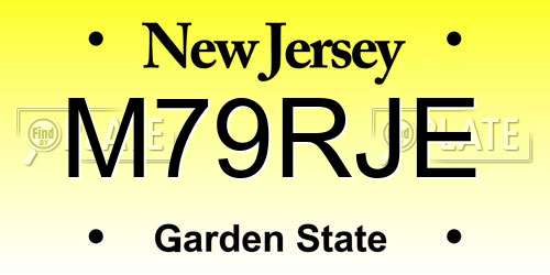 M79RJE New Jersey License Plate