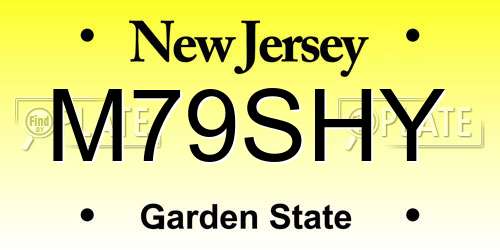 M79SHY New Jersey License Plate