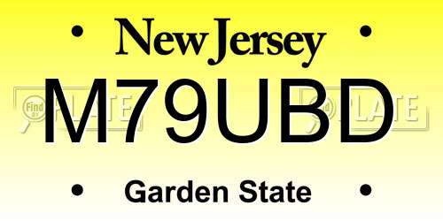 M79UBD New Jersey License Plate