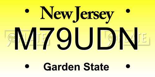 M79UDN New Jersey License Plate