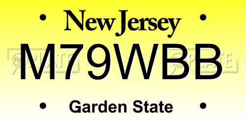M79WBB New Jersey License Plate